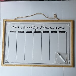 Weekly Dry Erase Menu Board with Marker